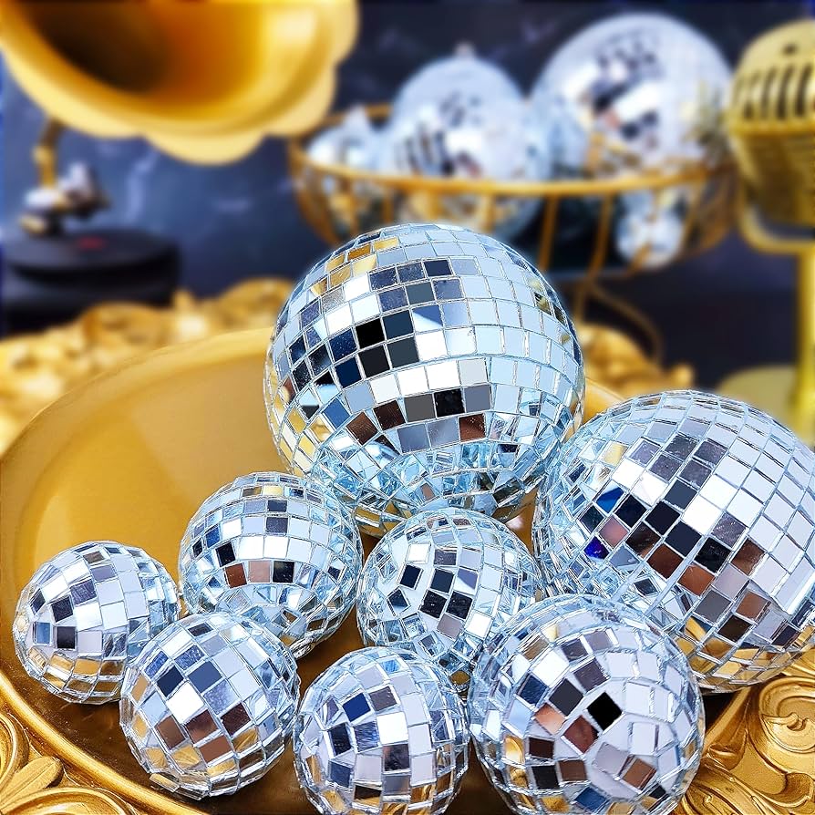 10pcs Disco Ball, Disco Ball Decor(1.6 Inch, 2.4 Inch, 3.2